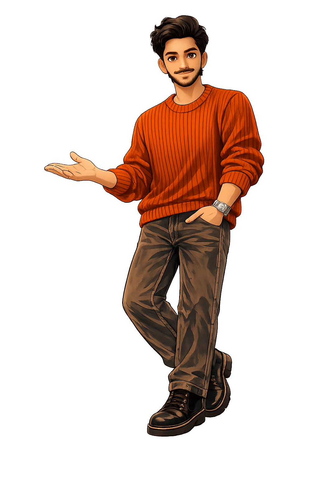 Illustrated portrait of Ahmed Irfan